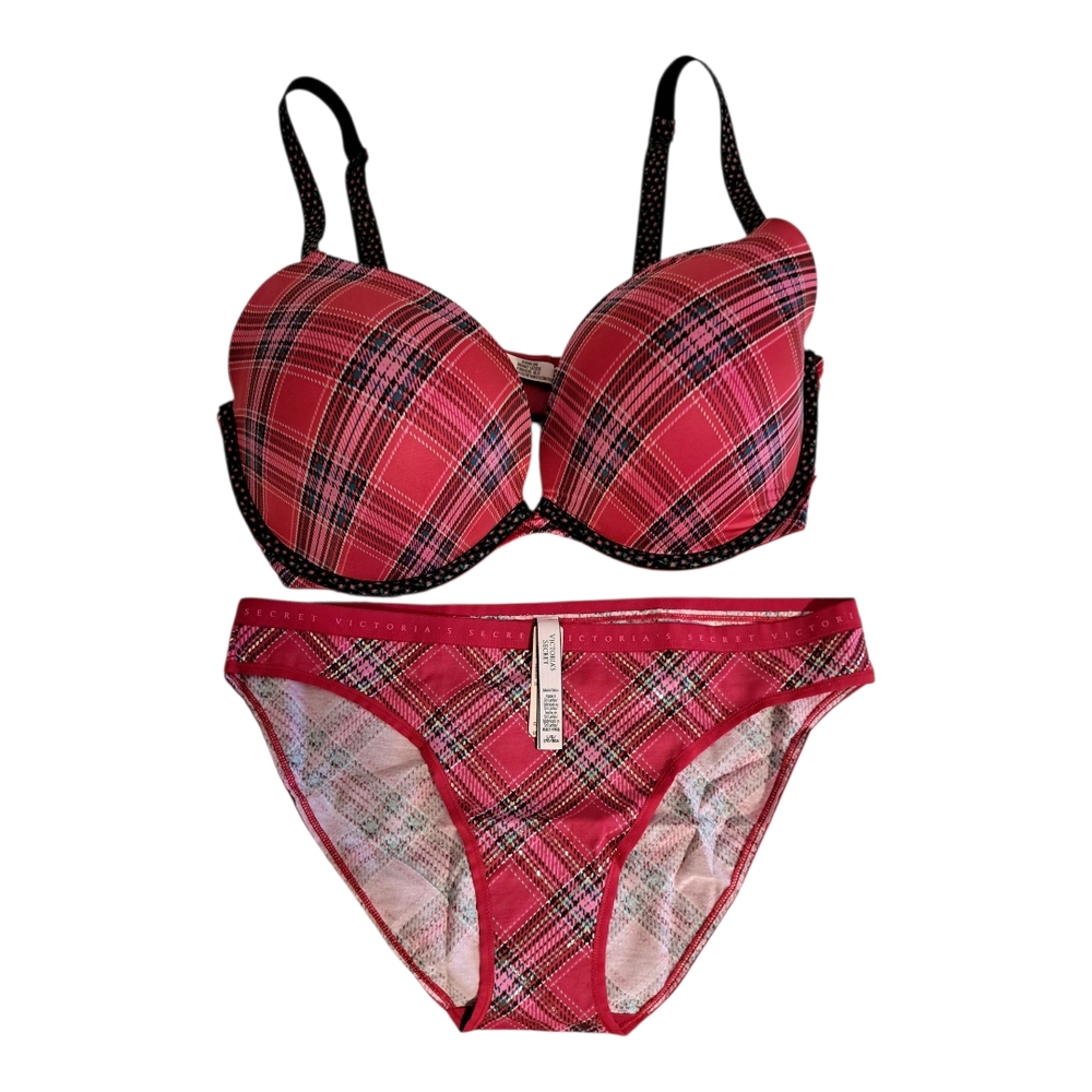 Victoria's Secret Red and Black Plaid Bra
